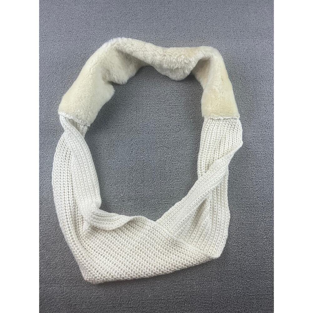 UGG Women’s Shearling Knit‎ Infinity Scarf One Size Ivory Real Dyed Sheepskin